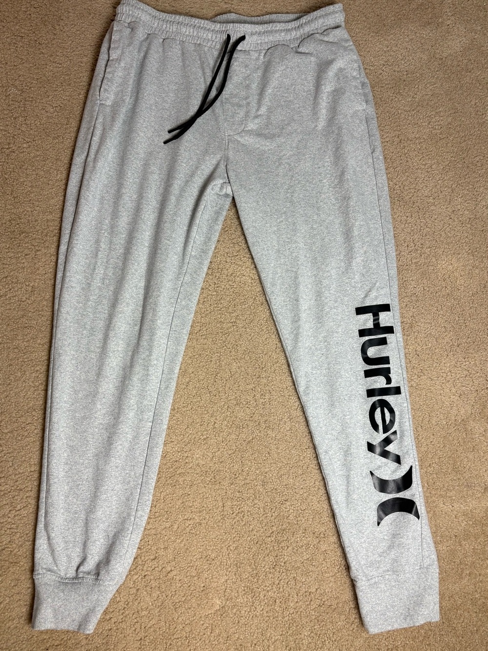 Hurley Light Gray Jogger Sweatpants with Black Logo
